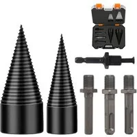 OSTWOLKE Holzspalter Kegelspalter Bohrer Drill Kegel Spaltbohrer Für Bohrmaschine 32+42mm, 6 SET