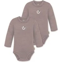 normani Langarmwickelbody 2er Pack Baby Merino Langarmbody Tuai Multirabatt Baby Body Babyanzug mit Knopf aus 100 % Merinowolle