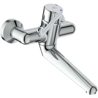 Ideal Standard CeraPlus Wand-Waschtischsicherheitsarmatur B8224AA Bedienhebel 180 mm, Ausladung 280 mm, absperrbar, verchromt