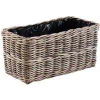 Kobolo Pflanzkübel Blumenbank Balkonkasten Pflanzkorb LALE Rattan (1 Stück)