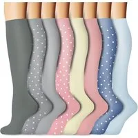 Mutig Kompressionsstrümpfe 8 Paar Kompressionsstrümpfe Damen und Herren, Kompressionssocken (20-30mmHg Stützstrümpfe Sport Kompressionssocken mit Elastisch, Stützstrümpfe Compression Socks Laufstrümpfe Kompression) Compression Socks für Sport, Laufen