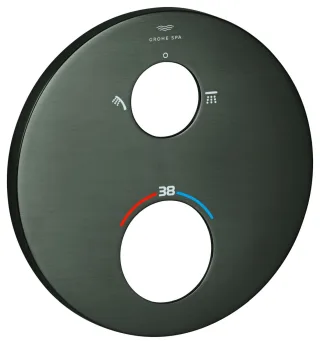 GROHE Rosette 49244 rund für Thermostat-FMS hard graphite gebürstet, 49244AL0 49244AL0
