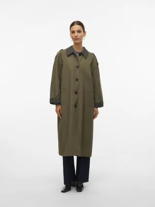VERO MODA - VMLUCIAMARIA LONG COAT BOO Grape Leaf - Gr. - XL