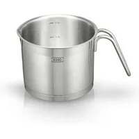 KHG Kochtopf Milchtopf 14 cm Durchmesser, inkl. Ausguss, Edelstahl, 1,5 Liter Volumen, Innenskala, für alle Herdarten inklusive Induktion