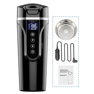 450ml 12V 24V Car Electric Kettle Cup Stainless Steel Smart Temperature Control Display Portable Travel Mug Fast Heating