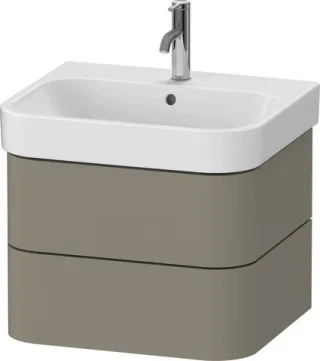 Duravit Happy D.2 Plus Waschtischunterbau wandhängend Stein Grau Seidenmatt 575x490x415 mm - HP43850 HP4385092920000