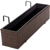 VIVANNO Balkonkasten Polyrattan BALKONI Kasten - Braun Geflochten (1 St), 80x19x20 cm