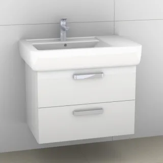 Artiqua 413 Waschtischunterschrank für Renova Plan 122180 Weiß Hochglanz, 413-WU2L-K19-7016-68 413-WU2L-K19-7016-68