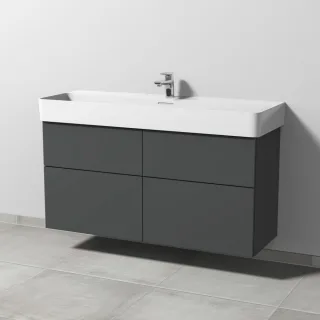 Sanipa 3way Waschtischunterbau zu Laufen VAL Waschtisch mit 4 Auszügen, Anthrazit-Matt SM82522