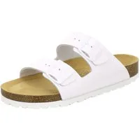 AFS-Schuhe 210010 Zweischnaller Pantolette für Damen mit Fußbett, bequeme Sandalen aus Leder
