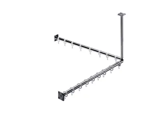 emco system 2 Duschvorhang-Set 800 mm, 2x Duschvorhangstange 2x Befestigung, 16x Ringe, chrom, 35870 358700120