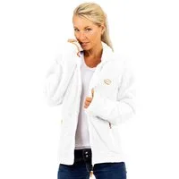 Reichstadt Fleecejacke Damen Regular Fit Flauschige Jacke Kuschelige 22RSW002 Extravagante Reißverschluss-Anhänger