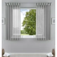 Gardinenbox Gardine (2 St), Schlaufen, transparent, Voile, Transparent Vorhang Set Voile Bleibandabschluss 61000CN