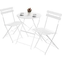 TLGREEN Balkonset Gartenmöbel Bistro Set Metall, (UV-Beständig & Rostfrei, Wetterfest, Balkonmöbel Klappbar für Balkon, Terrasse, Café, Garten), Outdoor Sitzgarnitur, 2 Klappstuhl 1 Klapptisch