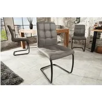 riess-ambiente Freischwinger MODENA vintage grau / schwarz (Einzelartikel, 1 St), Esszimmer · Microfaser · Metall · Industrial