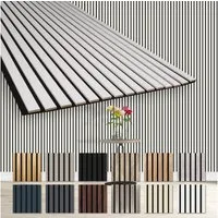 Hexim Wanddekoobjekt AP11 (Akustikpaneele 4 Stück 278x60cm Holz Comfort - flexible Lamellenwand MDF Wandpaneele Lamellenverkleidung Wandverkleidung schalldämmend 6.68m² White)