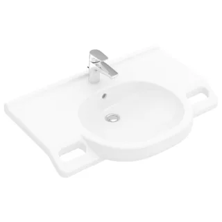 Villeroy & Boch ViCare Waschtisch 41208101 weiss, 80 x 55 cm, ohne Überlauf, mit Hahnloch