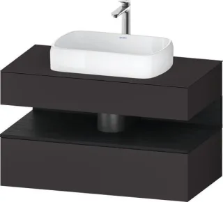 Duravit Qatego Konsolenwaschtischunterbau wandhängend Graphit Supermatt 1000x550x600 mm - QA47310168 QA4731016800010