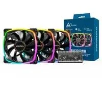 AX120 PWM 120x120x25, Gehäuselüfter schwarz, 3er Pack, 120 mm