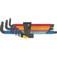 950/9 Hex-Plus Multicolour Imperial 2 Winkelschlüssel-Satz, Schraubendreher schwarz, 9-teilig, zöllig, mit Halteclip