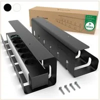 UNITURE Kabelkanal Schreibtisch [DEKRA Zertifiziert] - Kabelmanagement - 40cm (2-St), Kabelführung - Cable Management Under Desk