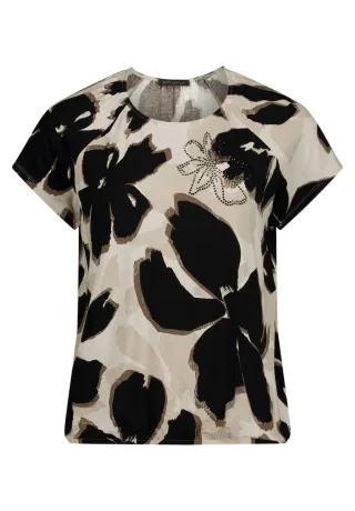 Betty Barclay - Shirt mit Blumendruck beige - Gr. - 38