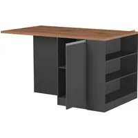 KOCHSTATION Kücheninsel KS-Sole, Breite 160 cm, 2 Türen, 4 offene Fächer