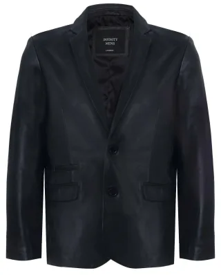 Jacke Lederblazer Weicher italienischer, taillierter Mantel