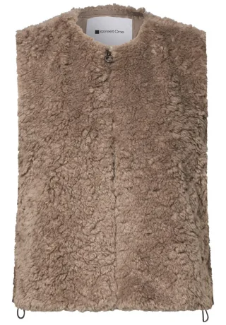 Street One - Short Fake Fur Vest 17870_sanded_amber - Gr. - 40