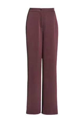 SWING - Hose aus Satin mit geradem Bein und Taschen merlot - Gr. - 36