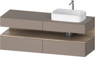 Duravit Qatego Konsolenwaschtischunterbau wandhängend Basalt Matt 1600x550x600 mm - QA4778055430010 QA4778055430010