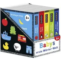 Duden 6+: Babys erste Wörter-Welt (Würfel) / diverse, 5 Mini-Bücher, Kontrastbücher für die visuelle Entwicklung von Kleinkindern ab 6 Monaten