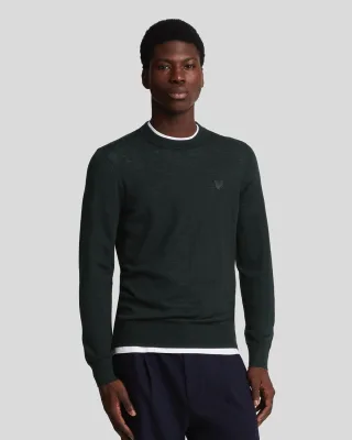 Lyle & Scott Pullover aus Merinowolle mit Rundhalsausschnitt - Schwarz