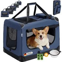 Zedelmaier Tiertransporttasche Transportbox, Faltbar Hundetransportbox, Katzenbox, Inkl.2 Rollen Hundekotbeutel, 1 faltbarer Napf, 2 praktische Beutel