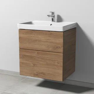 Sanipa 3way Waschtischunterbau zu Villeroy & Boch Avento Waschtisch mit 2 Auszügen, Eiche-Kansas SM62159