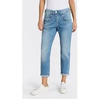 Herrlicher Boyfriend-Jeans Shyra Cropped Denim Stretch mit Abnähern, Umschlagsaum
