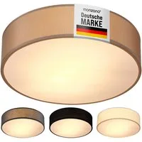 monzana Deckenleuchte Deckenleuchte, Innenbeleuchtung, Deckenlampe Stoff Taupe 38 cm Modern E27 Rund 2 Flammig Deckenleuchte
