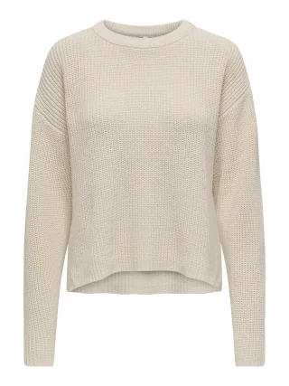 ONLY - ONLLUNA LS O-NECK PULLOVER KNT NOOS birch - Gr. - L
