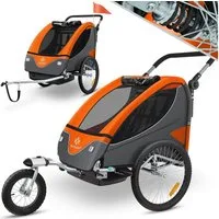 KESSER Fahrradkinderanhänger, Kinderanhänger Fahrradanhänger 360° Drehbar mit Feder