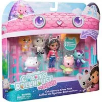 Spin Master Babypuppe Gabby's Dollhouse, 11-teiliges Figuren-Set, Gabby-Figur ca. 10 cm, 5 Katzenfiguren