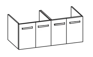 Artiqua 413 Waschtischunterschrank für Renova Plan 122130 Riviera Eiche quer NB, 413-WU4T-K12-7180-4 413-WU4T-K12-7180-438