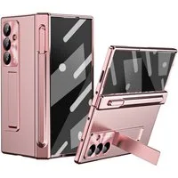Wigento Handyhülle für Samsung Galaxy Z Fold7 5G Stand Stifthalter u. Stift Pink, Hülle mit Stand- und Stifthalterung inklusive Stift