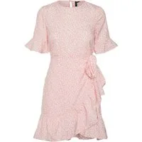 Vero Moda Shirtkleid Kurzes Mini Wickel VMHENNA (kurz) VMHENNA 2/4 O-NECK SHORT DRESS NOOS