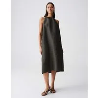 OPUS Trägerkleid WIDALA LINEN mit Leinenstruktur Schmale Träger und Kordel für leichte Sommerlooks