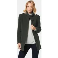 GOLDNER Wolljacke Eleganter Wintermantel mit Stehkragen Longmantel mit Knöpfen, Schubtaschen und Langarm
