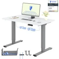 FLEXISPOT Schreibtisch Basic Plus höhenverstellbarer Schreibtisch mit Premium-Zubehör-Set (2 Motore & 2-Fach-Teleskop & 4 Höhenspeichertasten), MIT 25MM einteiliger Tischplatte, 120/140/160/180