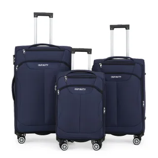 Blauer Weichschalenkoffer mit 8 Rollen, Gepäckset, Reisegepäck, TSA, leichtes Handgepäck, Kabinentasche
