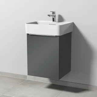 Sanipa 3way Waschtischunterbau zu Laufen VAL Waschtisch mit 1 Tür, Anthrazit-Glanz UF81979