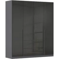 OTTO home Drehtürenschrank Kleiderschrank Schrank Garderobe AGORDO mit Dekor- oder Hochglanzfront (in zwei Griff-Farben, Breite 181 cm) mit Außenschubkästen, Serie in 7 Breiten und 2 Höhen MADE IN GERMANY