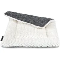 lionto Tierdecke für Katzen, flauschig & wendbar, grau/weiß, Faux-Leinen & Plüsch, ideal für Sofa, Körbchen & Fensterbank, pflegeleicht